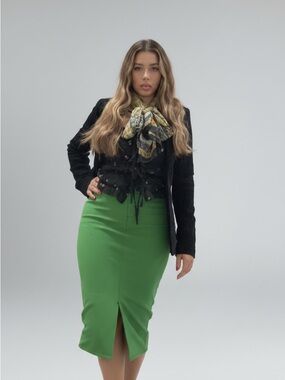 Small BeBe blazer and Zara skirt